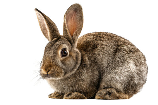 Close-up of a brown rabbit with dark background, cut out