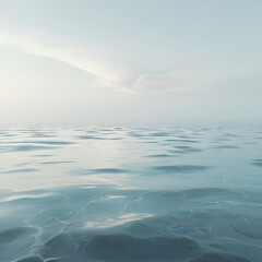 Fototapeta premium Serene Minimalist Ocean Scene Calm Waters and Misty Sky