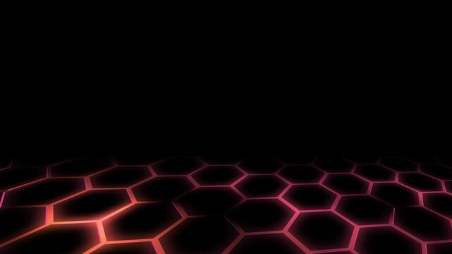 Futuristisches Hexagon-Netzwerk: Perfekte f&uuml;r moderne Visualisierungen in Technologie Forschung und Wissenschaft, Digitalisierung & Innovation, rot
