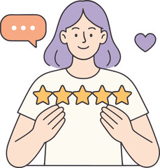 Customer Feedback Vector Illustration, 5 Stars Rating.