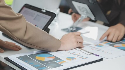 Business Documents, Auditor businesswoman checking searching document legal prepare paperwork or report for analysis TAX time,accountant Documents data contract partner deal in workplace office