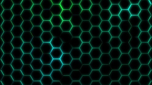 Futuristisches Hexagon-Netzwerk: Perfekte f&uuml;r moderne Visualisierungen in Technologie Forschung und Wissenschaft, Digitalisierung & Innovation, gr&uuml;n