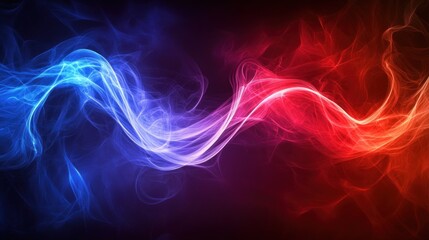 Vibrant swirling abstract design in red and blue.
