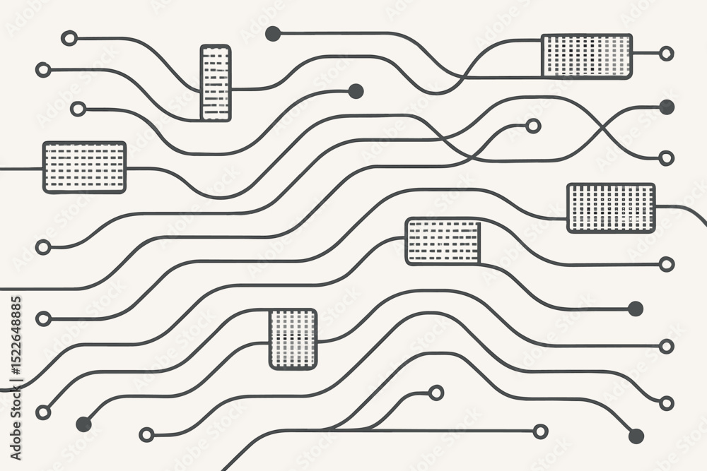 Poster abstract lines and shapes create a dynamic pattern suitable for technology-themed design in a minima