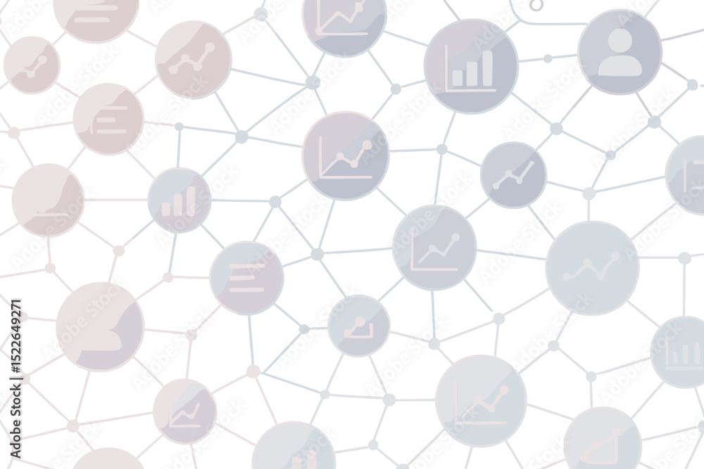 Poster networking graphics depicting data analysis and user engagement in a modern digital environment for 