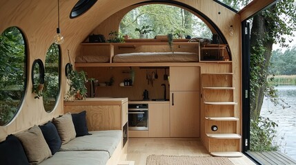 Cozy, modern, sustainable cabin with lake views