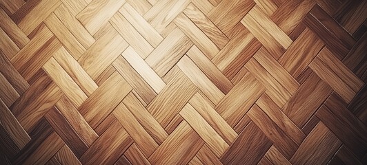 Elegant Herringbone Parquet Flooring Design in High-Definition Photorealistic Detail

