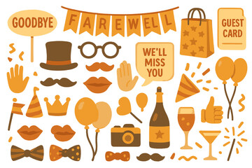Unique farewell party decor with banners, fun props, and warm colors for an unforgettable goodbye celebration!