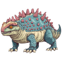 Fototapeta premium ankylosaur, ancient animal, vector, transparent background, creature, ankylosaurus, animal, dinosaur, isolated, dino, nature, wildlife, wild, prehistoric, jurassic, big, ancient