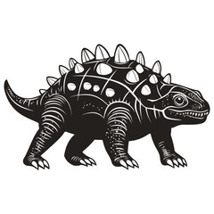 Fototapeta premium ankylosaur, ancient animal, vector, transparent background, creature, ankylosaurus, animal, dinosaur, isolated, dino, nature, wildlife, wild, prehistoric, jurassic, big, ancient