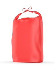 Food paper bag with paper string handle blank template 3d illustration.