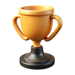 Gold champion trophy award illustration on a black background representing victory success celebration achievement and reward