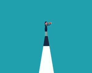 Vision. Businessman and telescope, symbol leadership