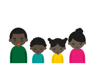 黒人の四人家族