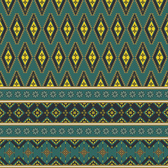 Seamless pattern with green and gold ornament. Vector illustration design digital file download for print, printable, wallpaper, background, decoration, backdrop, texture, textile and many projects.