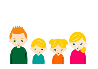 白人の四人家族