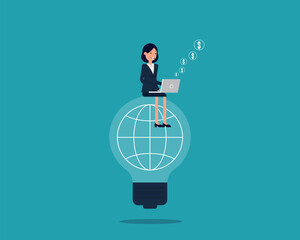 Working online - Business concept