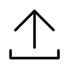 Upload flat icon vector illustration. Classic digital symbol for file transfer, cloud storage, data sharing, technology, or communication design