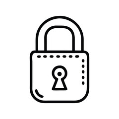 Lock icon vector illustration. Classic security symbol for protection, privacy, access, encryption, safety, technology, or digital design