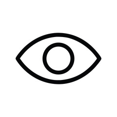 Eye icon vector illustration. Classic vision symbol for sight, observation, focus, visibility, security, awareness, or medical design