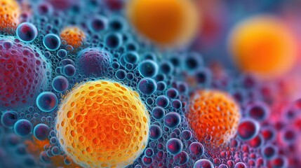 Abstract Microscopic View of Colorful Cells &ndash; Vivid Organic Texture

