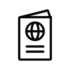 Passport icon vector illustration. Classic travel symbol for identification, visa, tourism, global, security, immigration, or documentation design