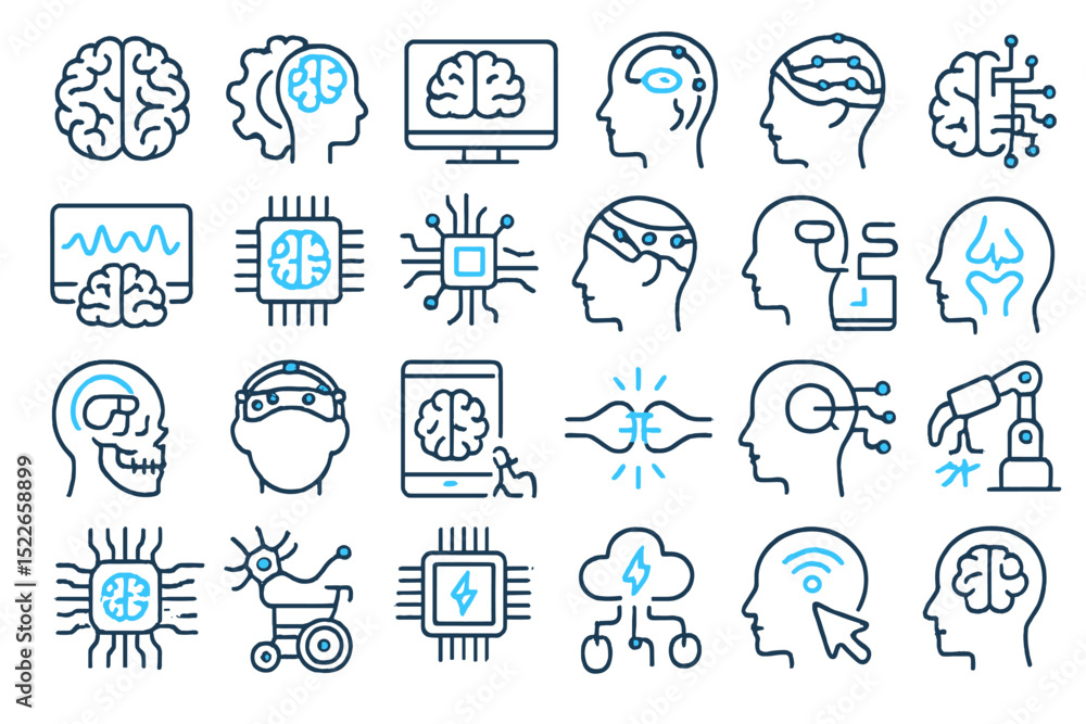 Poster exploring the connections between human intelligence and technology in modern design concepts