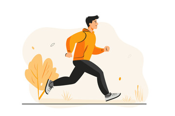 Energetic Man Running in Bright Sports Outfit