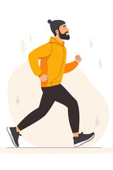 Obraz premium Energetic Man Running in Bright Sports Outfit