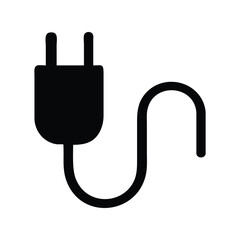 Charging plug icon vector illustration. Classic energy symbol for power, electricity, connection, device, battery, or technology design