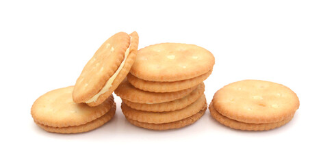 Bunch of sandwich biscuits with white cream,Moldova
