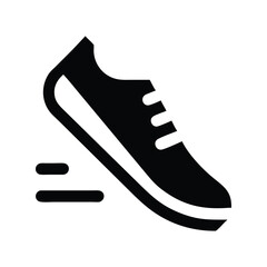 Running shoe icon vector illustration. Classic sports symbol for fitness, speed, agility, movement, training, athletic, or performance design