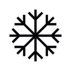 Snowflake icon vector illustration. Classic winter symbol for cold, frost, ice, weather, seasonal, nature, or decorative design