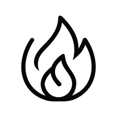 Fire icon vector illustration. Classic flame symbol for heat, energy, burning, safety, emergency, nature, or decorative design