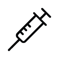 Syringe icon vector illustration. Classic medical symbol for injection, healthcare, vaccine, treatment, hospital, science, or pharmaceutical design