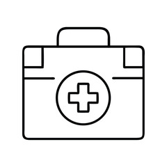 First aid kit icon vector illustration. Classic medical symbol for emergency, healthcare, treatment, safety, hospital, or pharmaceutical design