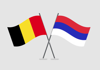 Belgium and Republika Srpska vector flags with minimal patriotic graphics