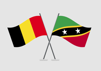 Belgium and Saint Kitts and Nevis vector flags visual icon for unity and peace