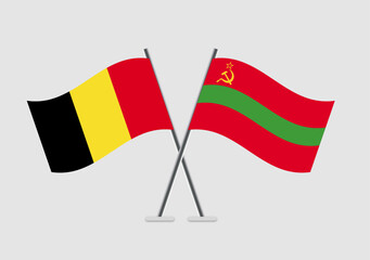 Belgium and Transnistria vector flags image for banner or brochure