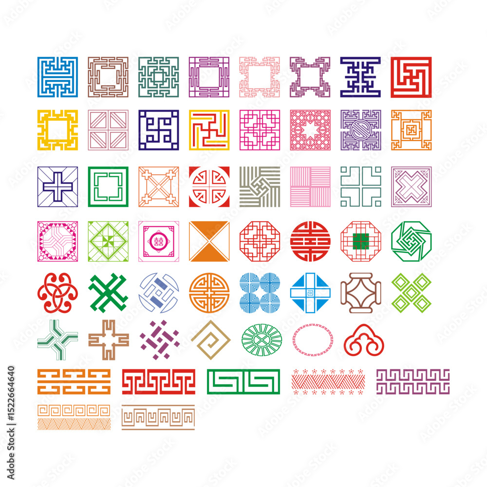 Poster geometric harmony: a collection of meticulously crafted geometric patterns and shapes, showcasing in