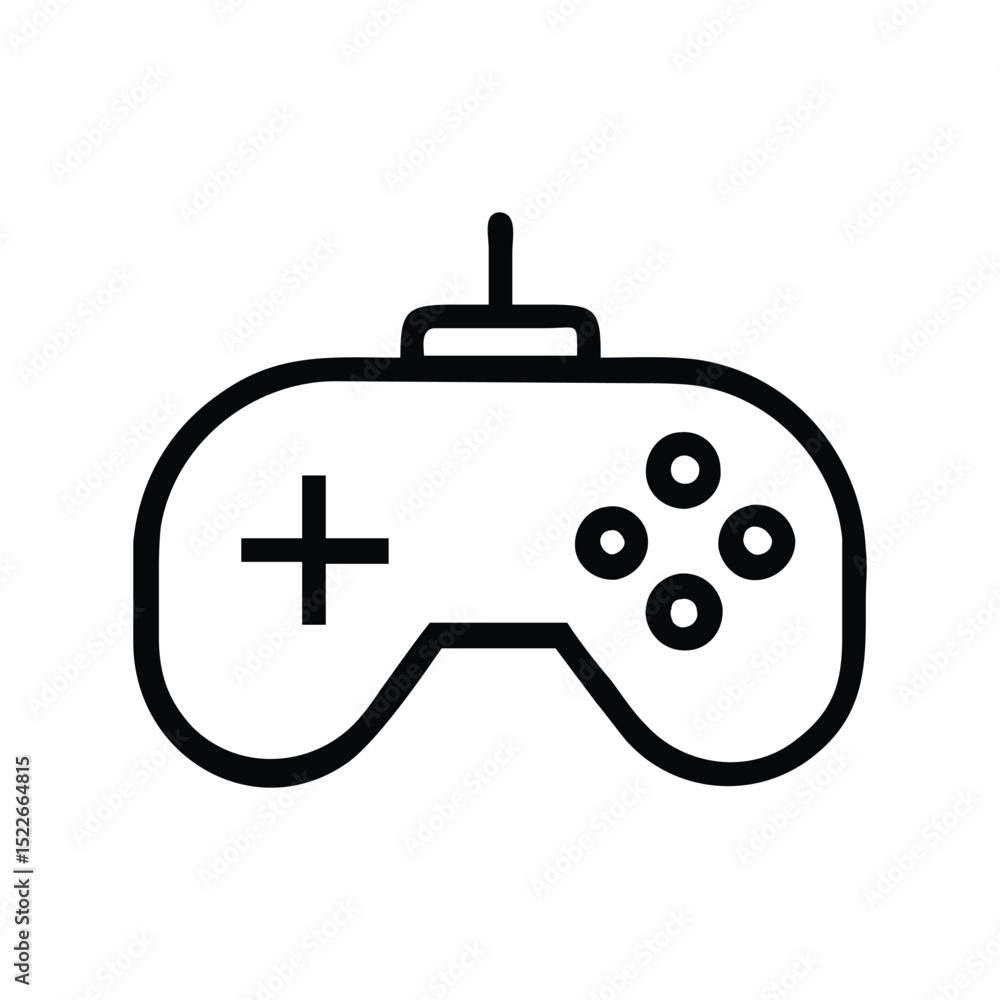 Poster game controller icon vector for gaming and tech design art