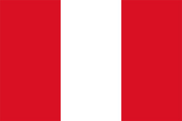 The flag of Peru, with accurate proportions and official colors. Vector image.