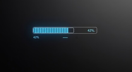Futuristic Digital Progress Bar Interface 42% Loaded