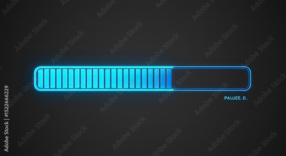 Poster futuristic blue neon loading progress bar