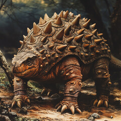 ankylosaur, ancient animals, illustration, background, creatures, dinosaur, isolated, dino, ancient, prehistoric, big, extinct, jurassic, nature