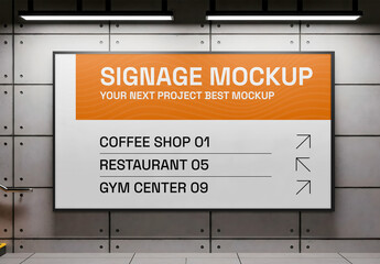 Billboard Mockup in a Subway