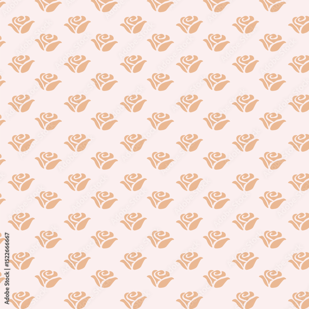 Fototapete seamless pattern with red roses and day dear text on light background