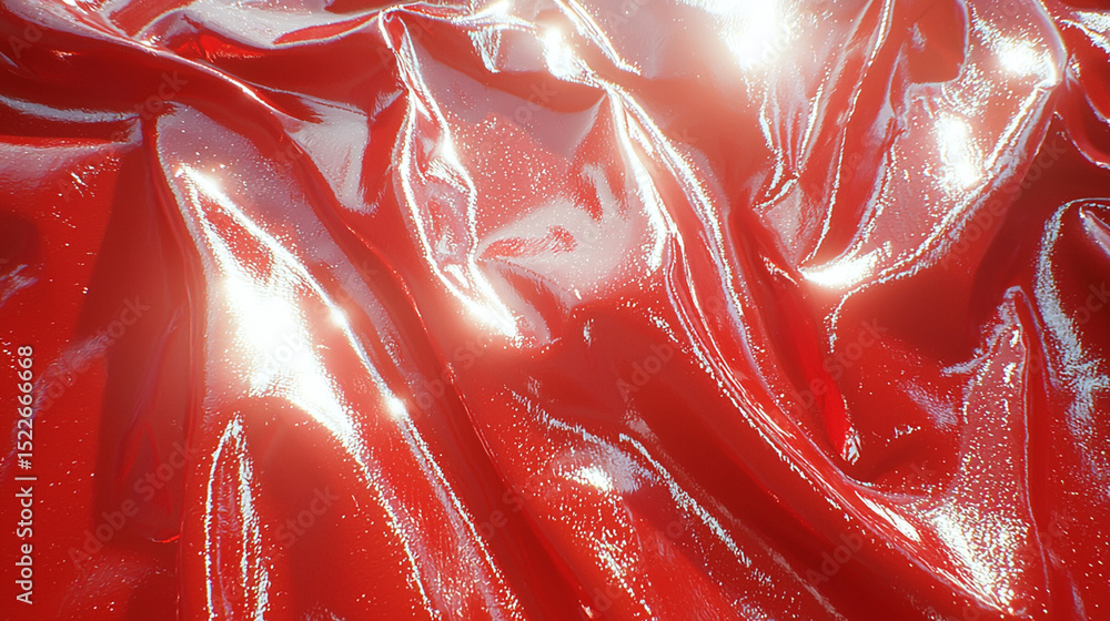 Poster abstract red shiny fabric texture with reflection and light for background