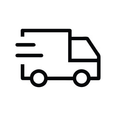 Delivery truck icon vector illustration. Classic cargo vehicle symbol for transportation, shipping, logistics, freight, or courier service design