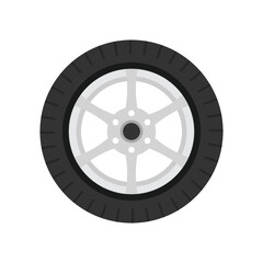 Fototapeta premium Car wheel flat vector design on a white background